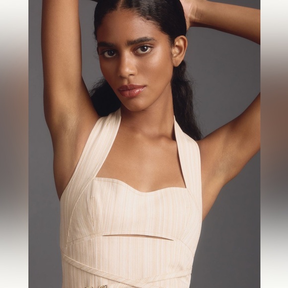 NEW Anthropologie Significant Other Lettie Apron Dress in Honey Sz 4 SOLD OUT - Picture 4 of 7